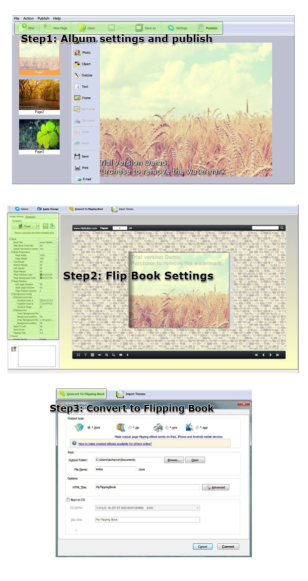 pdf to flash converter steps