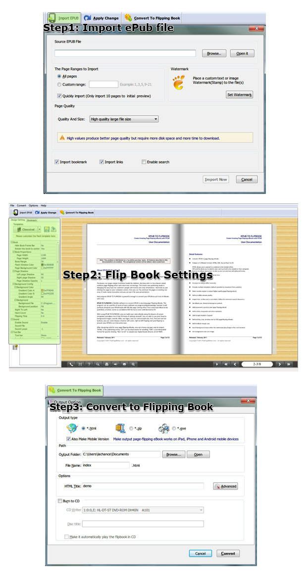 epub to flash converter steps