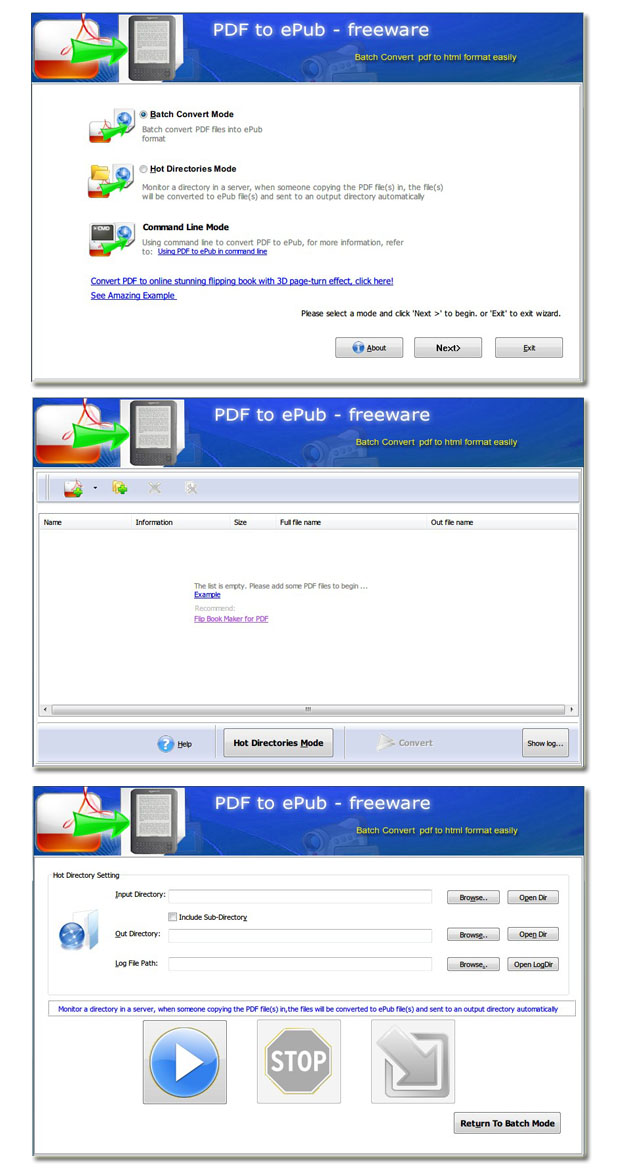 flash converter free pdf to epub screenshot
