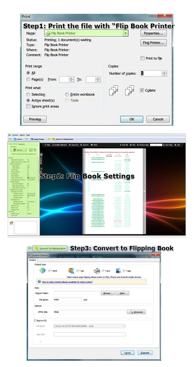 printer to flash converter steps