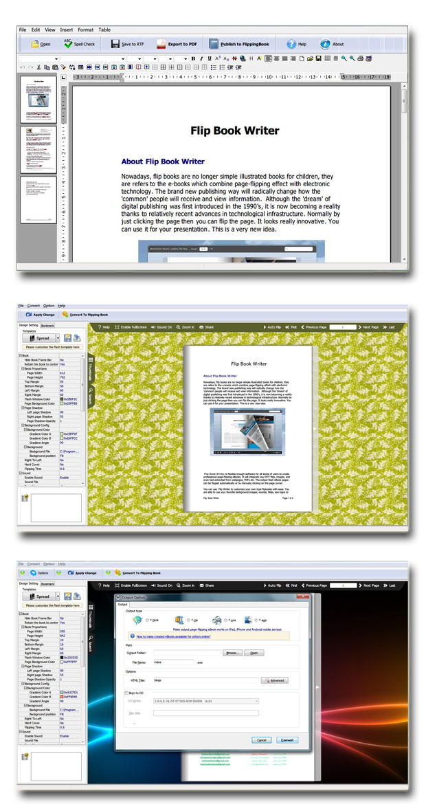Create real page turning effect flipbook with use flash converter writer! wonderful Screen Shot