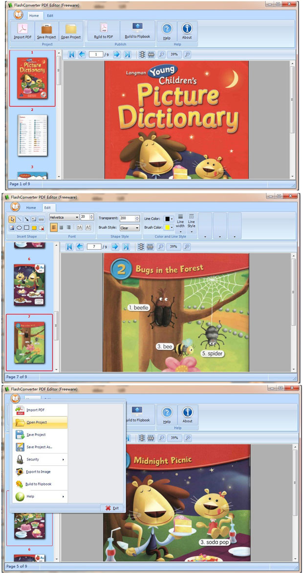 Free flashconverter PDF Editor screenshot