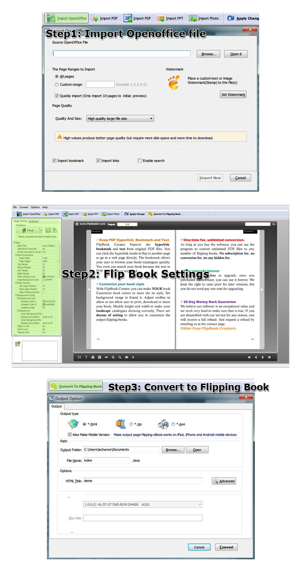 openoffice to flash converter steps