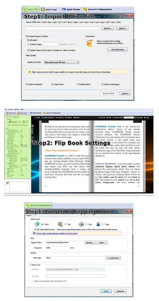 office to flash converter steps