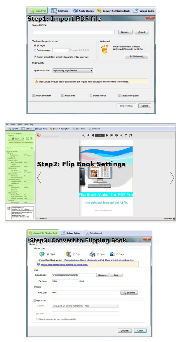 pdf to flash converter pro steps
