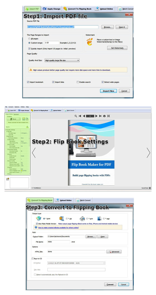 pdf to flash converter steps